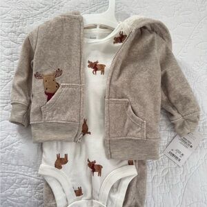 Adorable Moose Baby Outfit Set - 3M